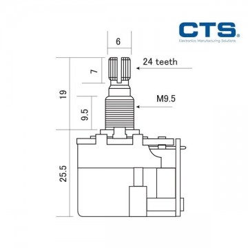 CTS Potenciómetro Push Pull 250k