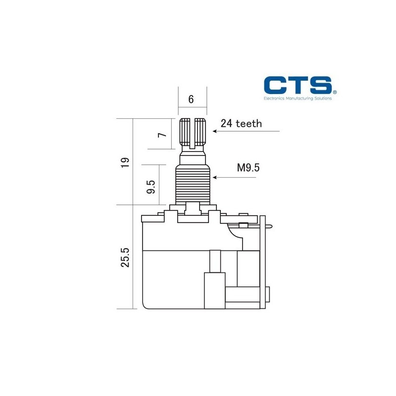 CTS Potenciómetro Push Pull 500k