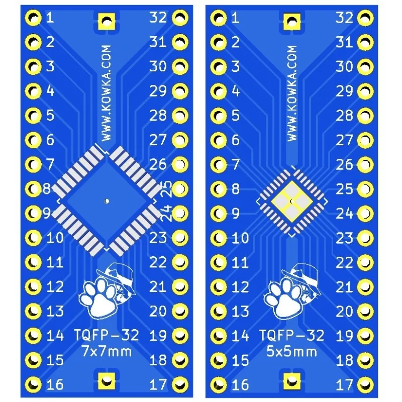 PCB para probar IC SMD 32 pin en prototipos THT