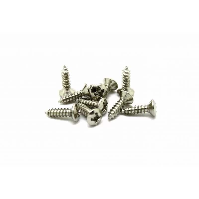 Tornillos para pickguard cromado (10 unidades)