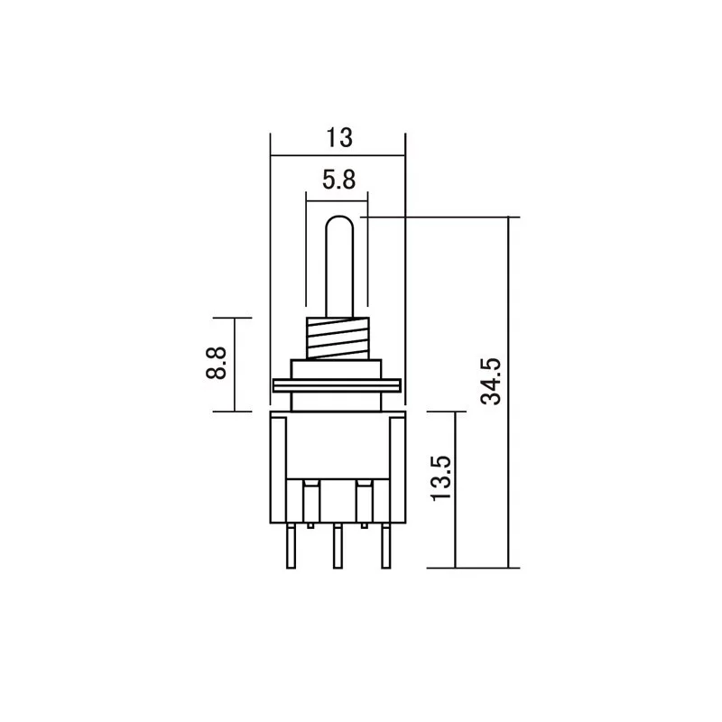 Interruptor de palanca 3 posiciones ON-ON-ON Cromado