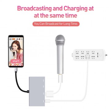 Cable Adaptador Lightning OTG con Aux y Audio