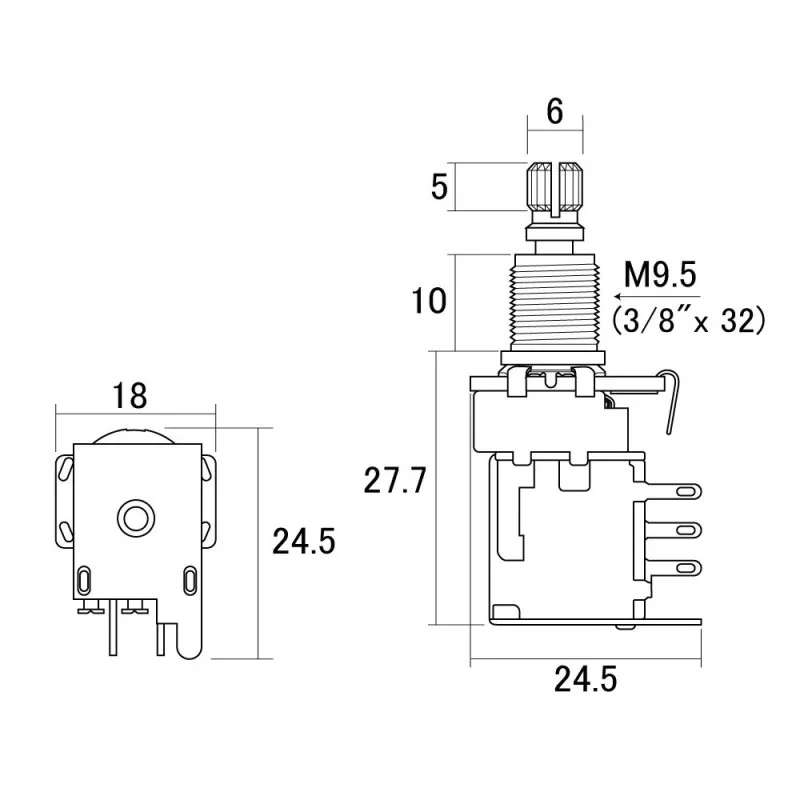 Potenciómetro Push-Push B250k