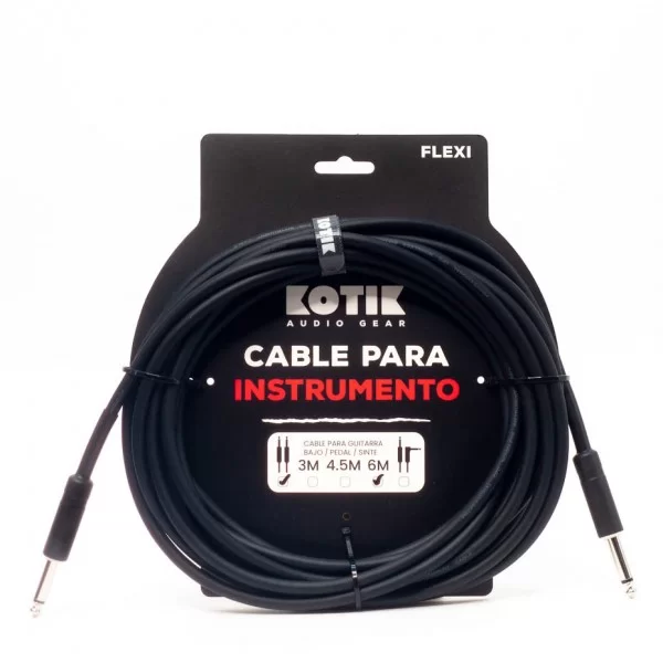 Kotik Cable para Instrumento Flexi 6m negro