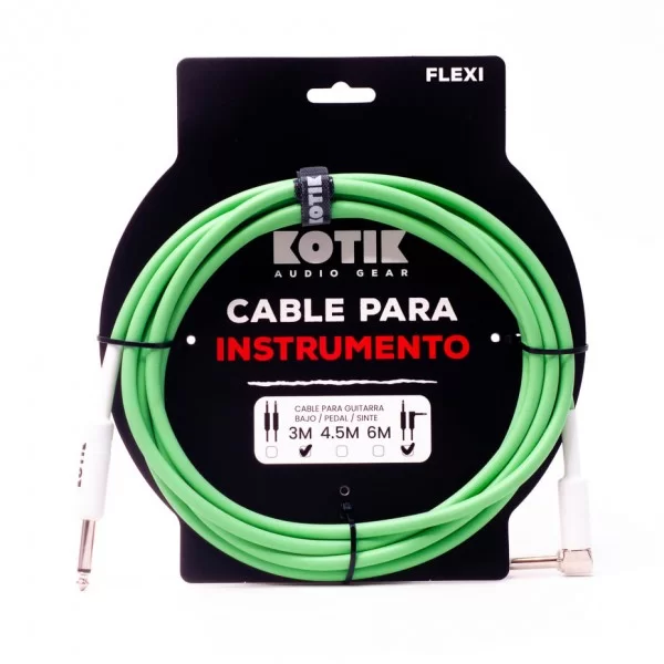 Kotik Cable para Instrumento Flexi 3m L Verde