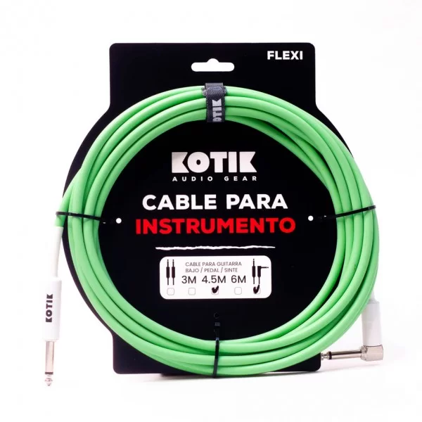 Kotik Cable para Instrumento Flexi 4.5m L Verde