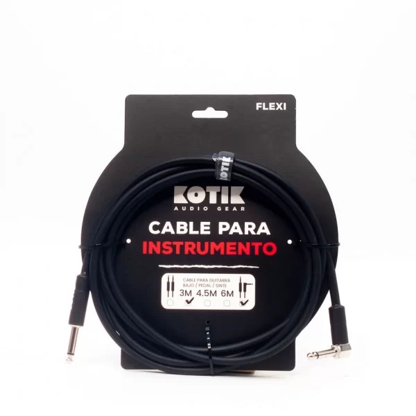 Kotik Cable para Instrumento Flexi 3m L negro