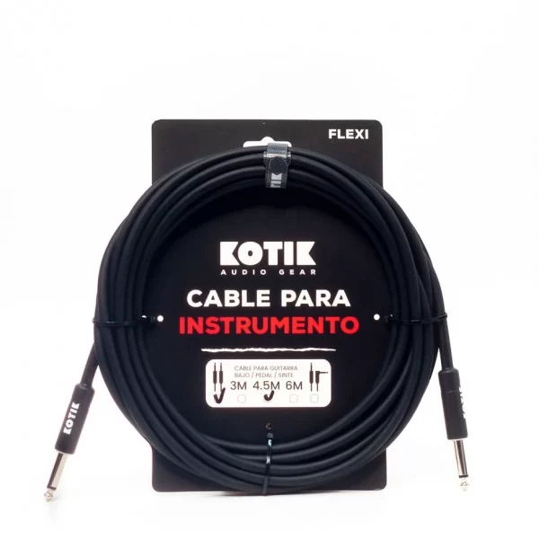 Kotik Cable para Instrumento Flexi 4.5m negro