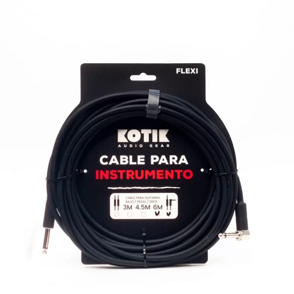 Kotik Cable para Instrumento Flexi 6m L negro