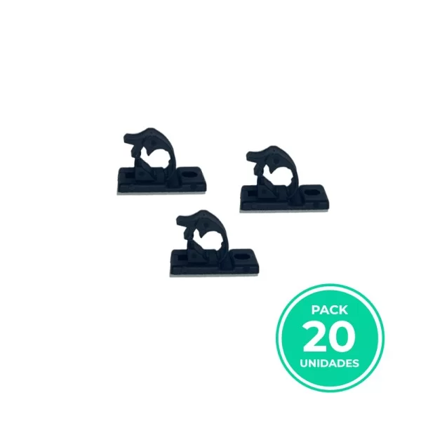Abrazadera Autoadhesiva Negra para Cables (20 unidades)