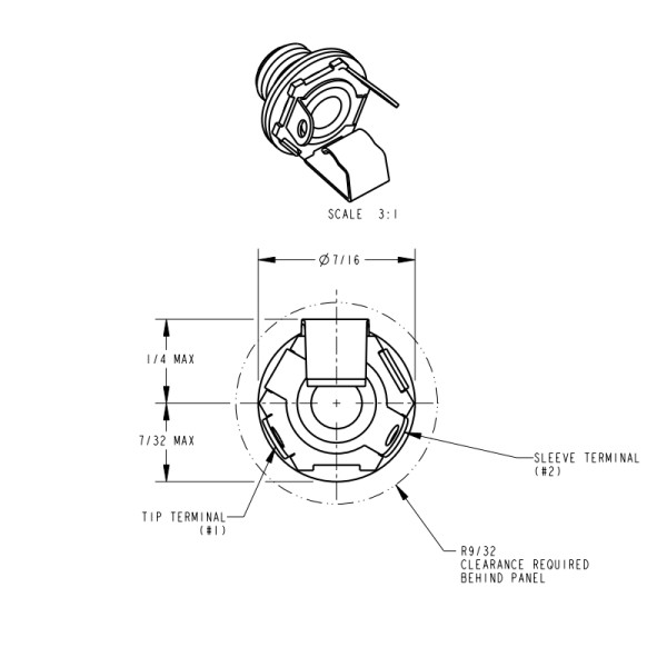 Jack Mono Mini 35PM1 1/8" (3.5mm) Switchcraft