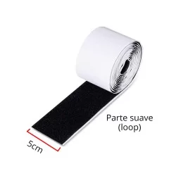 Velcro 5 cm negro con adhesivo