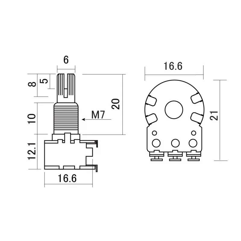 Potenciómetro Dual Blend 250k