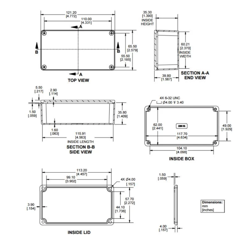 Caja Aluminio 1590N1 (Alta)