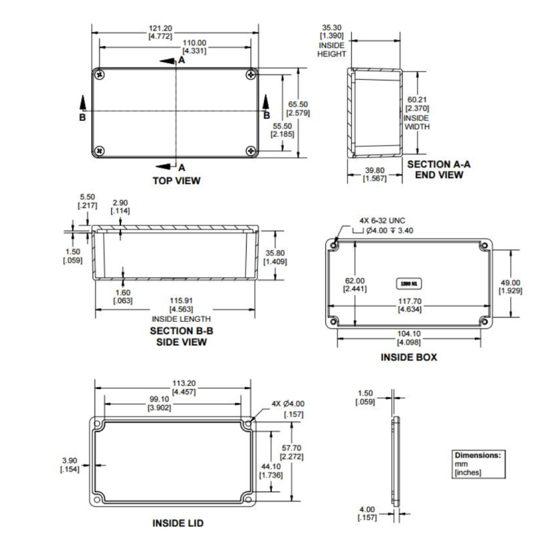 Caja Aluminio 1590N1 Rojo