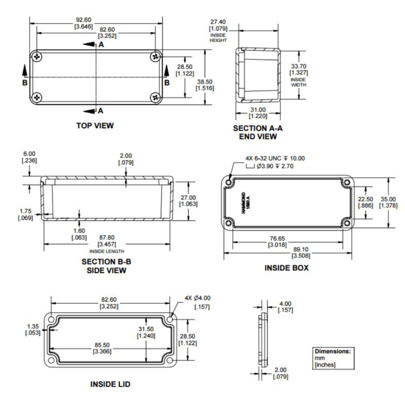Caja Aluminio 1590A (Ultra Pequeña)