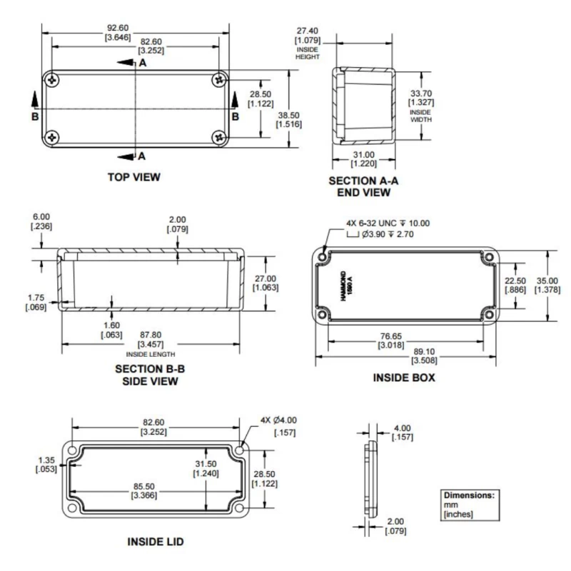 Caja Aluminio 1590A (Ultra Pequeña)