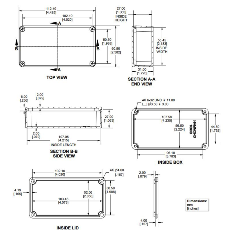 Caja Aluminio 1590B (Pequeña)