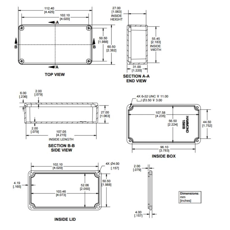 Caja Aluminio 1590B (Pequeña)
