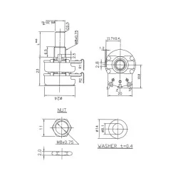 Alpha Potenciómetro A250K Dual